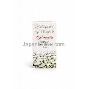シクロミューン 点眼薬, シクロスポリン 0.05%, 3 ml, 箱正面
