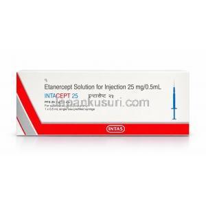 インタセプト 注射 (エタネルセプト) 50mg 箱上部