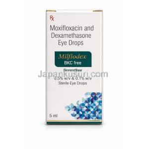 ミルフロデックス BKCフリー点眼薬  (モキシフロキサシン/ デキサメタゾン)