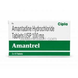 アマントレル, アマンタジン 100mg, 錠剤, 箱表面