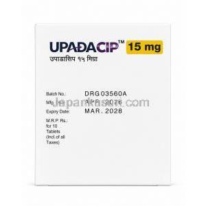 ウパダシップ, ウパダシチニブ 15 mg, 製造元：Cipla, 箱情報, 製造日, 消費期限
