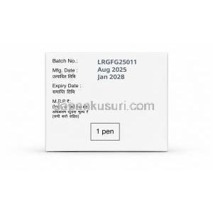 リラフィットペン型注射, リラグルチド 6mg/ mL, ペン型注射 3 mL, 製造元： Glenmark Pharmaceuticals, 製造日・使用期限