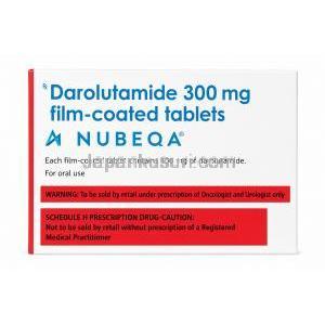 ニュベクオ, ダロルタミド 300 mg, 製造元：バイエルインド, 箱情報, 注意事項