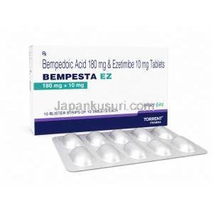 ベンペスタ イーゼット, ベンペド酸180mg/ エゼチミブ 10mg, 製造元：Torrent Pharmaceuticals Ltd, 箱, シート