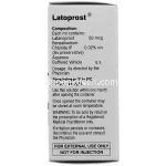 ラトプロスト Latoprost, キサラタン ジェネリック, ラタノプロスト 0.005% 2.5ml 点眼薬 (Sun pharma) 成分