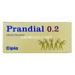 プランディアル Prandial, ベイスン ジェネリック, ボグリボース 0.2mg 錠 (Cipla) 箱