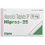 ハイプレス Hipres, テノーミン ジェネリック, アテノロール 25mg 錠 (Cipla) 箱