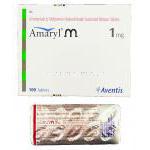 アマリルM Amaryl M, ゾリルM ジェネリック, メトホルミン/グリメピリド配合 500mg / 1mg 錠 (Sanofi Aventis)
